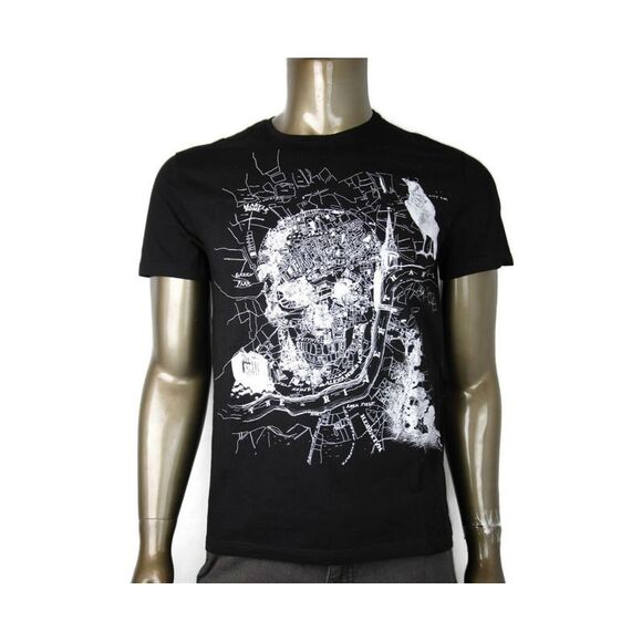 Alexander McQueen Men's Black Organic Skull Print T-Shirt (Small)